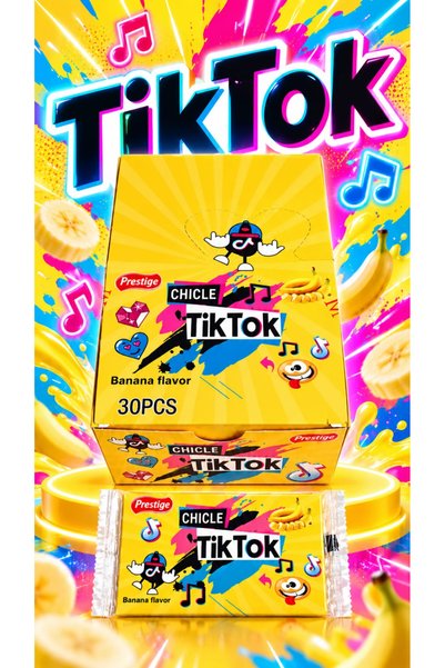 Prestige TikTok Banana – Gumă de Mestecat cu Aromă de Banane, 30 Pachete x 11g
