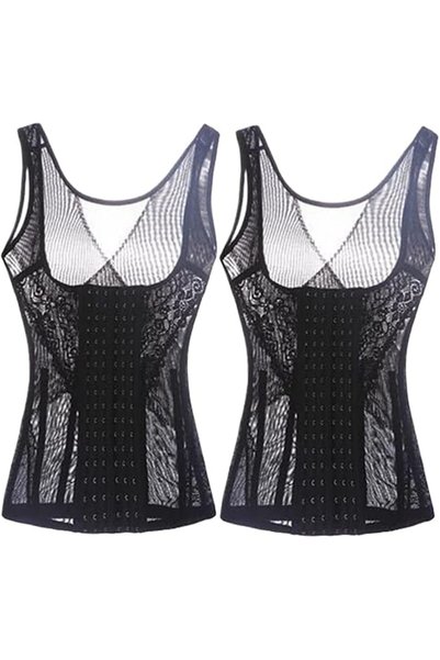 Dress Cici قميص نسائي شبكي بخطاف أمامي لتشكيل الجسم - تغطية كاملة لتنحيف الخص...