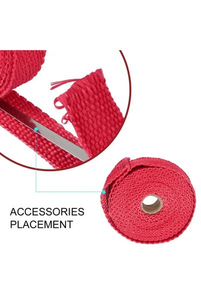 Choice Red Mid-pipe 5M Roll Fiberglass Heat Shield Motorcycle Exhaust Thermal...