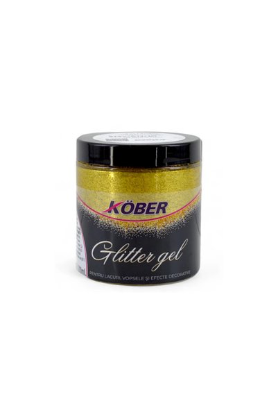 Kober Aditiv pentru vopsele si efecte decorative, Glitter Gel, Auriu, gel scl...
