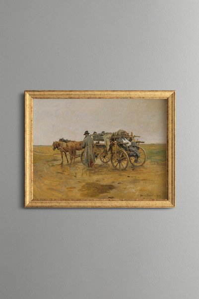 epiqart نقل المصابين - لوحة بنمط عتيق - نموذج رفيع