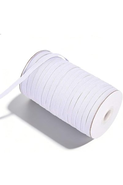 GENERAL 8mm White Elastic Bands 100 Yards - Durable Elastic Cord for Clothing...
