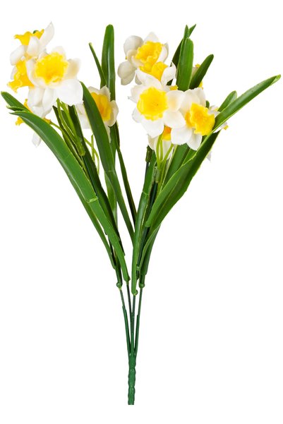 Herdekora Narcisă artificială galben-albă, 35 cm.