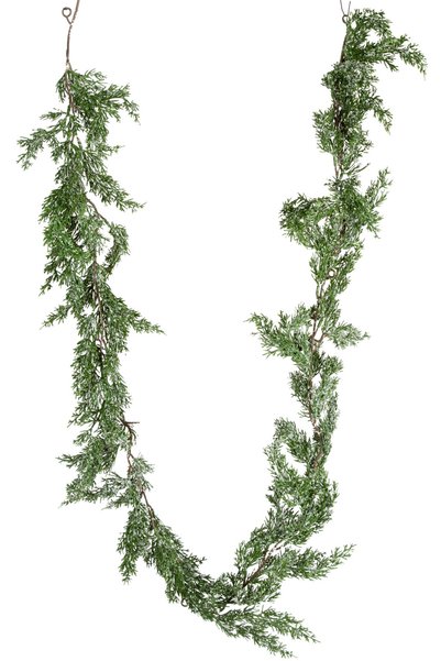 Herdekora Christmas Ornament Artificial Ivy Pine Branch with Snow Effect Gree...