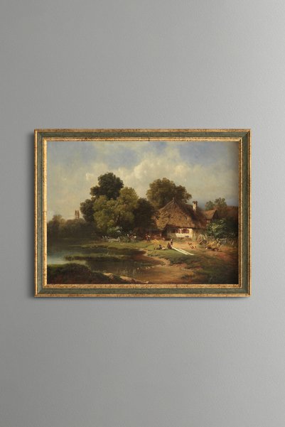 epiqart منظر المزرعة - لوحة بنمط عتيق - نموذج رفيع