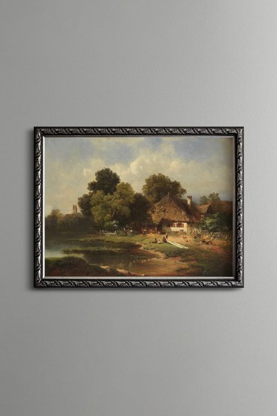 epiqart منظر المزرعة - لوحة بنمط عتيق - نموذج رفيع