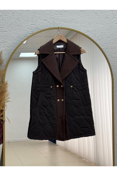 BENAHOLL Esila 2224 Baklava Pattern Waist-Tightening Inflatable Vest Brown