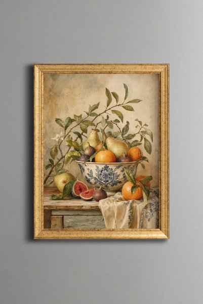 epiqart فواكه في صندوق - لوحة بنمط عتيق - موديل رفيع