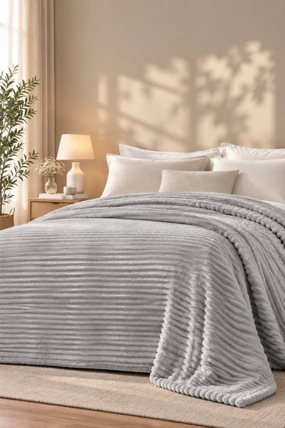 Özdilek Puffy Sova Vizon Çift Kişilik Wellsoft Battaniye 200x220