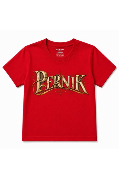 Rabona Fashion Детска тениска с готическа типография Пърник