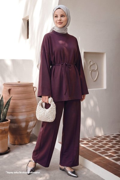 InStyle Burgundy Suit with Belted Trousers