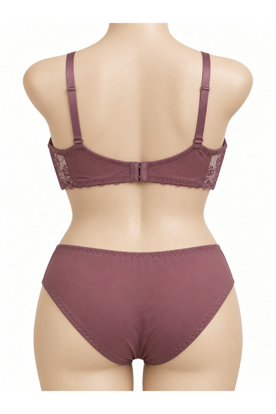 Assematul Modah Women's Lace Lingerie Set - Padded Push Up Bra and Panty Set