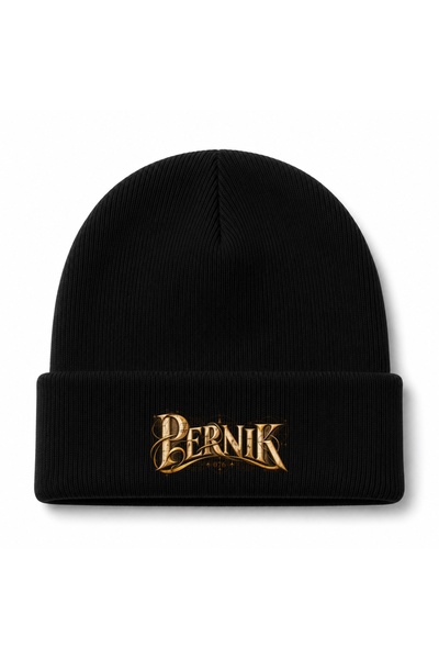 Rabona Fashion Pernik Gothic Typography Printed Unisex Knitwear Beanie Beanie
