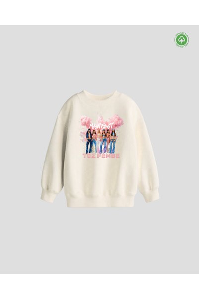 cirokids Manifest Group Dusty Pink Design Crew Neck Cotton Girls' Sweatshirt