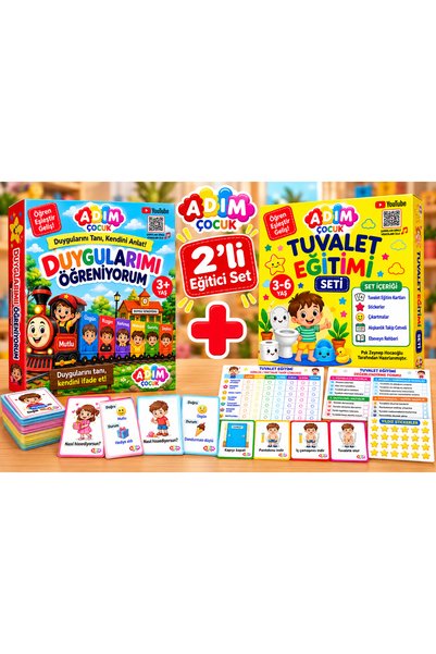 Tuvalet Eğitimi Seti + Duygularımı Öğreniyorum Eğitici Kart Seti 2’li Eğitim Seti
