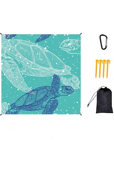 Generic Beach Blanket Waterproof Sandproof, 210 x 200 cm/140 x 210 cm, Sea Tu...