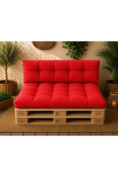 Ralex Σετ μαξιλαριών κήπου  "Pallet Soft Seating " 80x120 εκ. Ανοιχτό Κόκκινο...