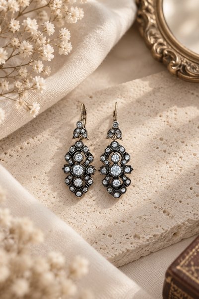 FAYRA ACCESSORIES Zircon Stone Earrings Authentic Design