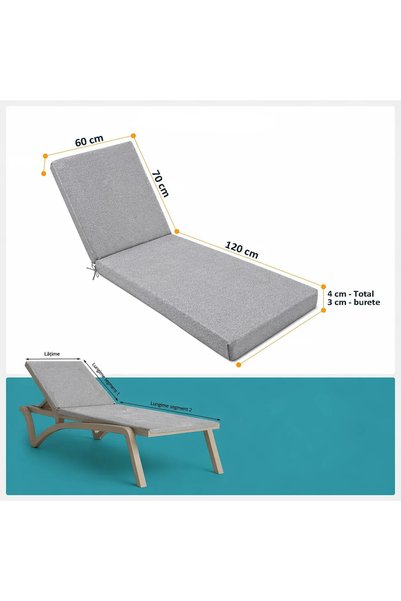 Ralex Saltea șezlong premium două segmente 60x190 cm, Mov (2)