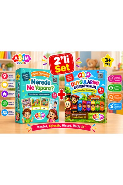 Nerede Ne Yaparız? ve Duygularımı Öğreniyorum 2’li Eğitici Kart Seti