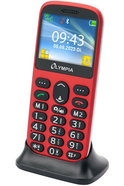 Olympia Sun Κινητό Διπλής SIM με Μεγάλα Κουμπιά Κόκκινο