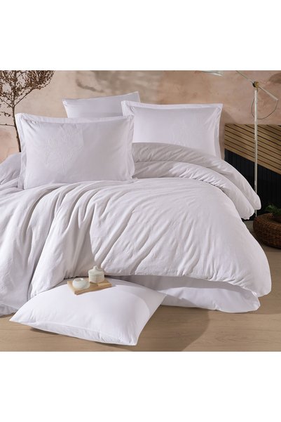 Clasy Lenjerie pat dublu Jacquard 100% Bumbac 6 piese, cearșaf pat 240x260 cm...