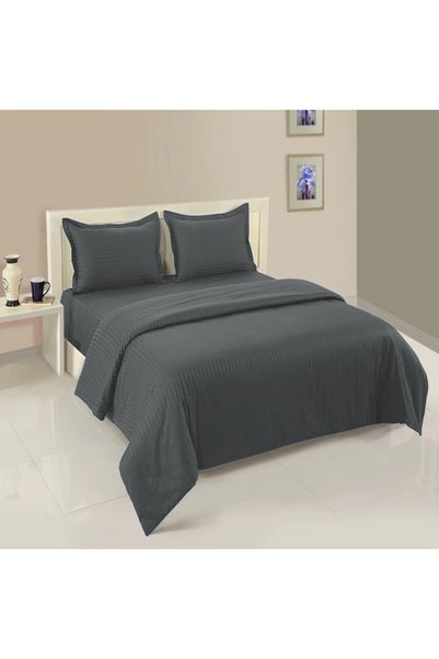 HomePuls Linen with Stretchy on bed Bed Sheet Damask Polycotton stripe 1 cm, ...