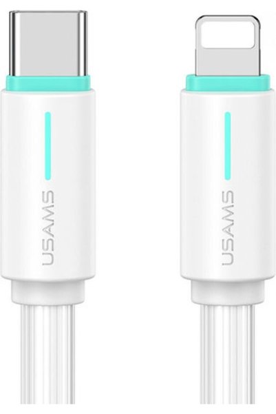Usams Καλώδιο USB-C σε Lightning 30W Λευκό 1μ SJ735USB02