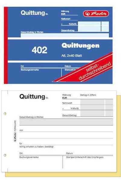 Herlitz Μπλοκ Αποδείξεων 40 Φύλλα
