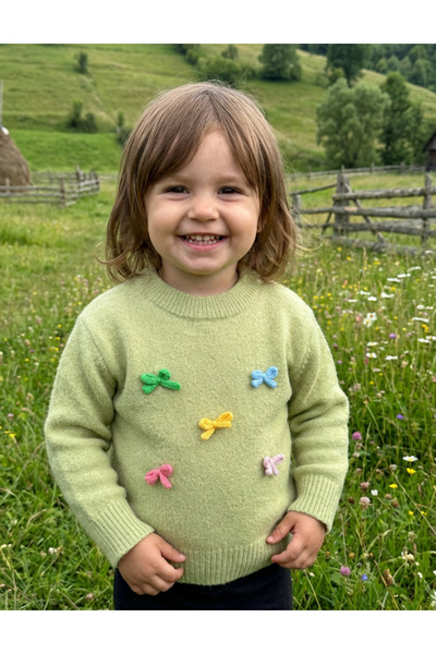 MiniKids Пуловер от мохер Елеонора, зелен