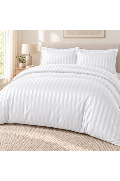 VivaDeco Lenjerie cu elastic 160x200 cm, Damasc, Rebra 4 Piese
