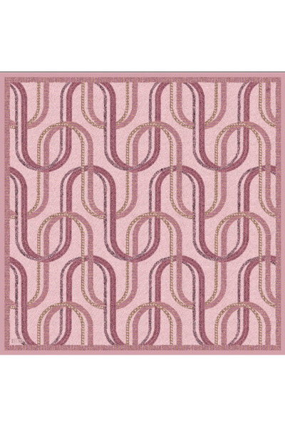 Belli Tivil Silk Scarf Pink 4424 06 Geometric Pattern