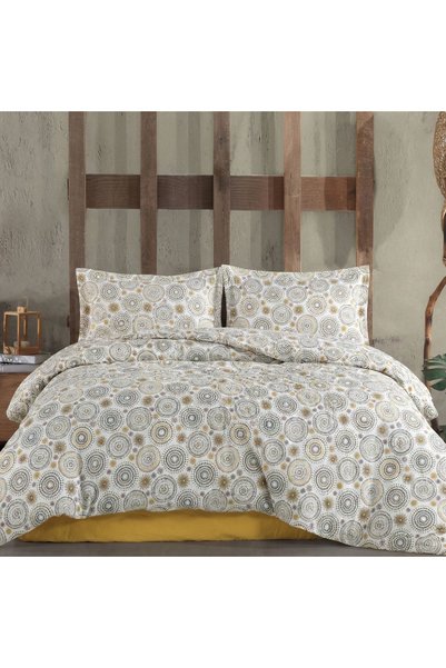 Ralex Lenjerie pat Ranforce Cotton Pro Bumbac 100%, King Size cu husă, 4 pies...