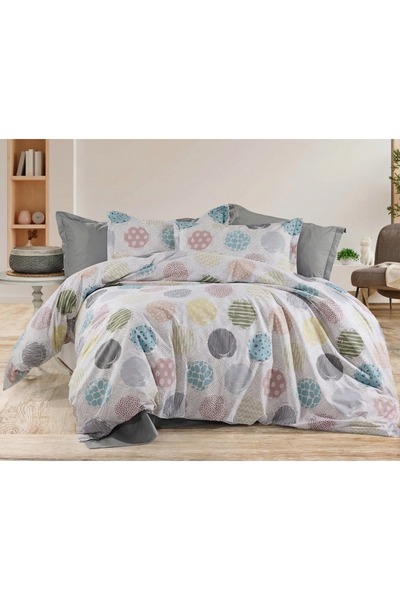 Ralex Ranforce Cotton Pro 100% Cotton Linen, 1 person, 3 pieces, Colorful Pol...