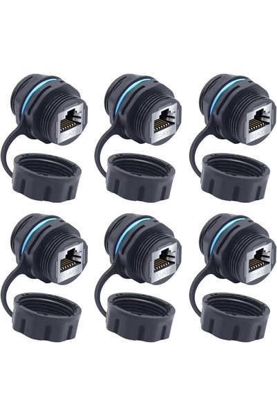 TERRIFI موصل RJ45 CAT6 مقاوم للماء ومحمي للتركيب على اللوحة، موصل أنثى إلى أن...