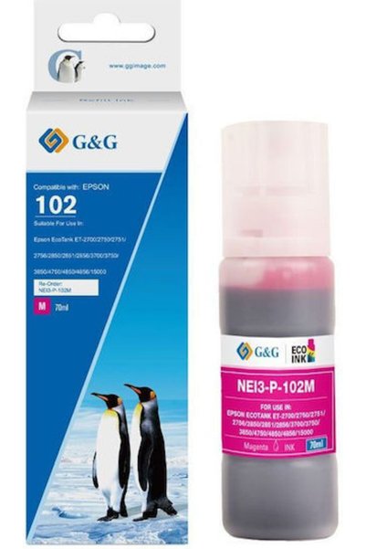 G&G Συμβατό μελάνι για εκτυπωτές inkjet Epson C13T03R340 70ml Ματζέντα 1 Τεμάχιο