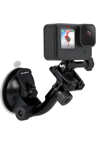 Sametop حامل بكأس شفط لتثبيت الكاميرا على زجاج السيارة الأمامي متوافق مع GoPro