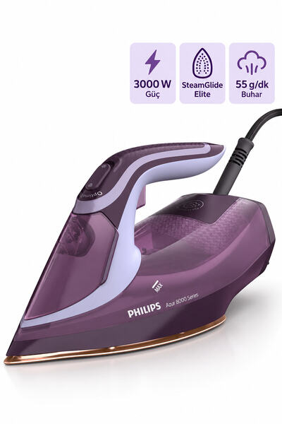 Philips Azur 8000 3000W OptimalTEMP Buharlı Ütü Tiftik Makinesi hediye