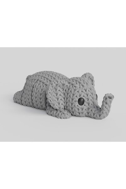 3DONE MODELS Figurină Elefant Articulată Tricotată 3D, Breloc Flexibil, 6-8 cm