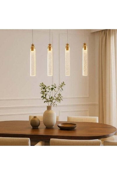 janalightings Modern Hanging Light - Luxury 4 Bulbs with Rectangular Design
