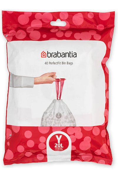 Brabantia Σακούλες σκουπιδιών Χωρητικότητα 20λτ PerfectFit 40 τεμάχια Λευκό