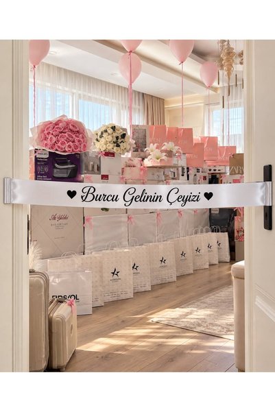 lotusatölye KİŞİYE ÖZEL GELİN ÇEYİZ KURDELESİ ÇEYİZ ALMA KAPI SÜSÜ GOLD GÜMÜŞ...