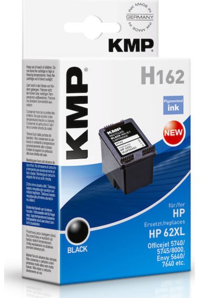 KMP Συμβατό δοχείο μελάνης εκτυπωτή inkjet HP 62XL C2P05AE Μαύρο 1 Τεμάχιο