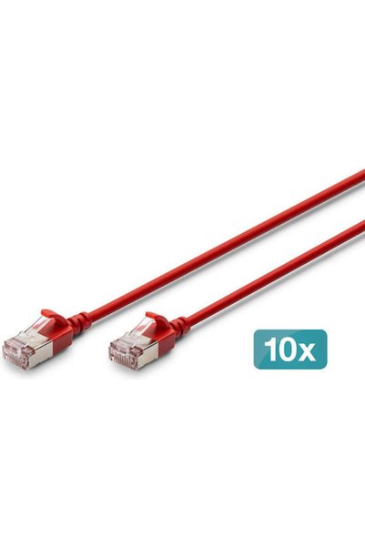 Digitus Καλώδιο Δικτύου F/FTP Cat.6a (Gigabit) Ethernet 0.3μ Κόκκινο 10 Τεμάχ...