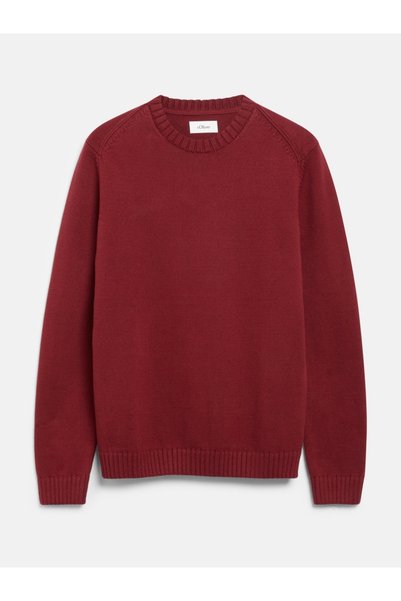 s.Oliver Men's Cotton Sweater, Fine Knit, Crew Neck, Regular Fit