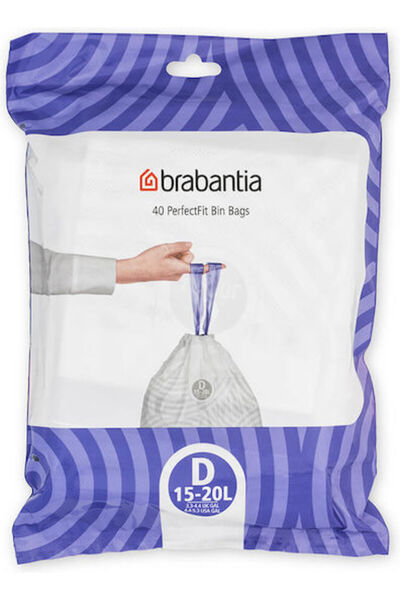 Brabantia Σακούλες σκουπιδιών Χωρητικότητα 20λτ PerfectFit 40 τεμάχια Λευκό
