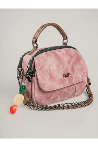 CCS BAG Γυναικεία τσάντα ώμου Bellamor από γνήσιο δέρμα με αλυσίδα και δερμάτ...