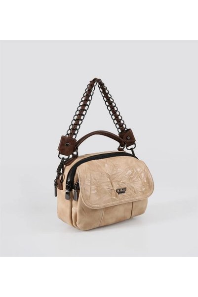 CCS BAG Γυναικεία τσάντα ώμου Bellamor από γνήσιο δέρμα με αλυσίδα και δερμάτ...
