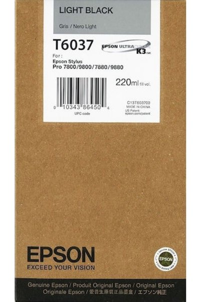 EPSON T6037 Γνήσιο Μελάνι Εκτυπωτή InkJet Ανοιχτό Μαύρο (C13T603700)