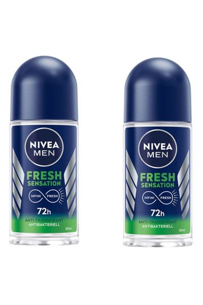 NIVEA Set of 2 MEN Fresh Sensation Roll-On Deodorant, 50 ml